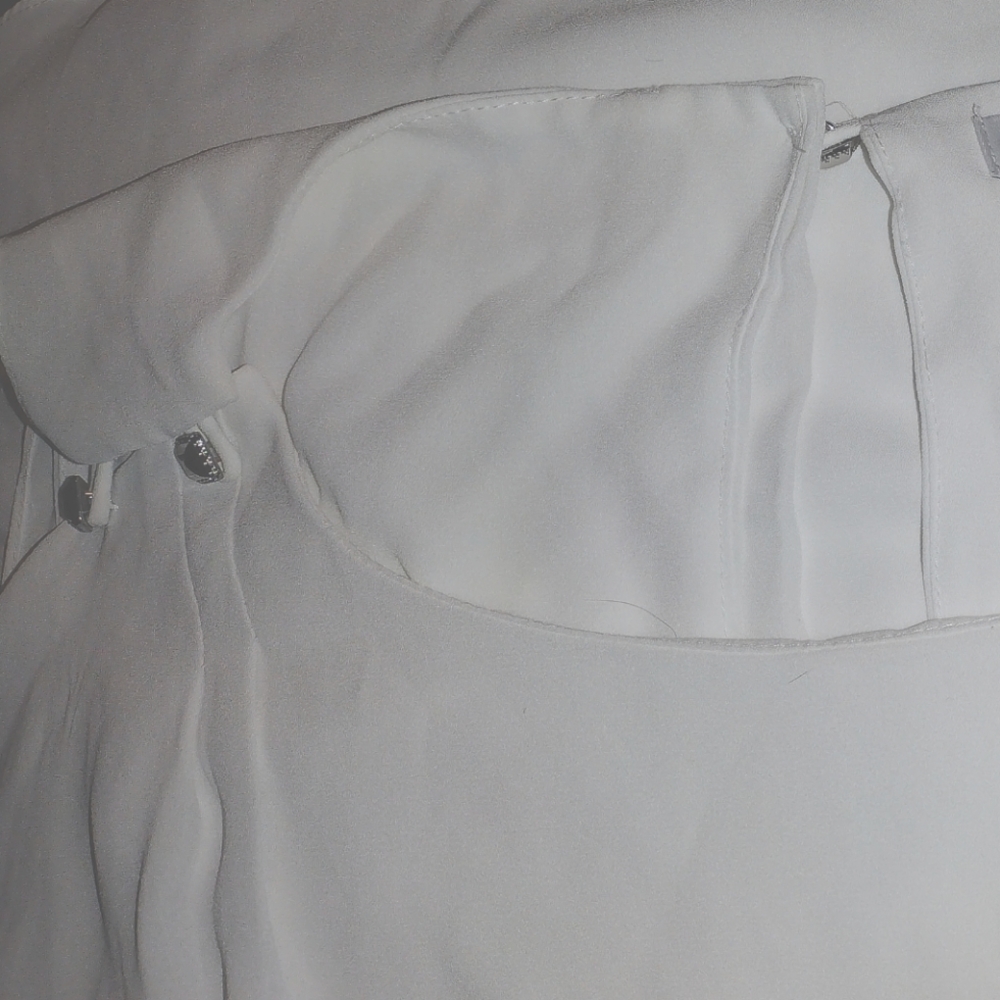 Black House White Market Tank Top, White, High /Low, Asymmetrical Hem, Sheer, M - Picture 9 of 10